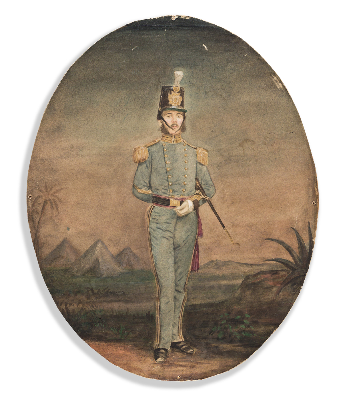 (CIVIL WAR--NEW YORK.) Portrait of militia officer Edward J. Riley, who would soon command the Mozart Regiment.